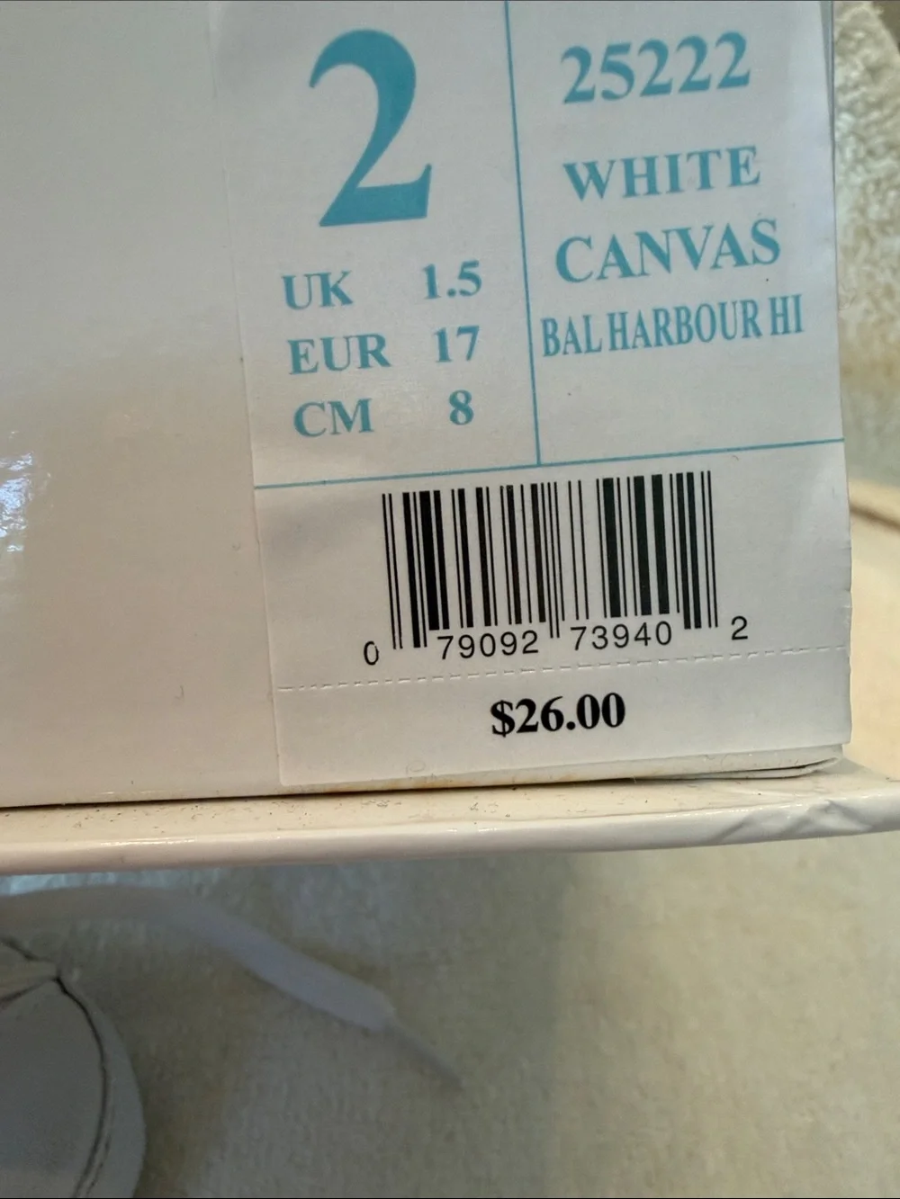 White Canvas Kids Lace-Up Sneaker - Size 2